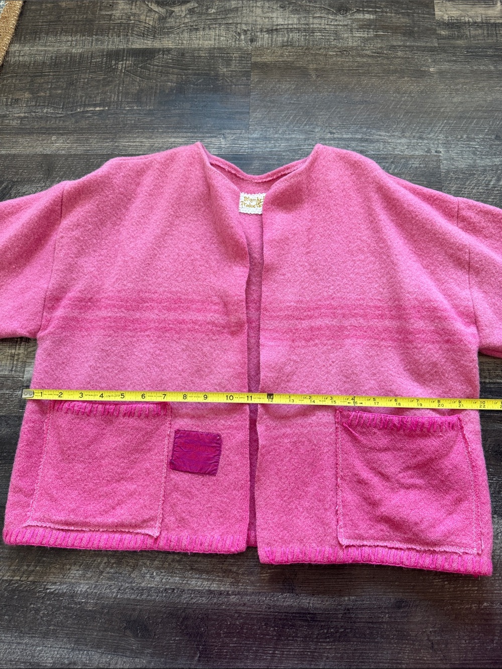 Pink Open Front Wool Jacket - Picture 12 of 12